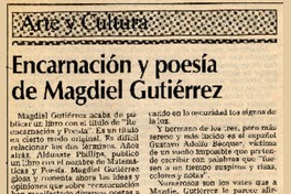 Encarnación y poesía de Magdiel Gutiérrez  [artículo] Modesto Parera.