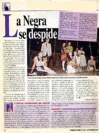 La Negra se despide  [artículo] Francisca Navarro R.