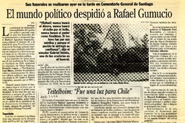 El mundo político despidió a Rafael Gumucio  [artículo] J. O.