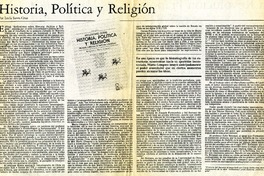 Historia, política y religión  [artículo]Lucía Santa Cruz.
