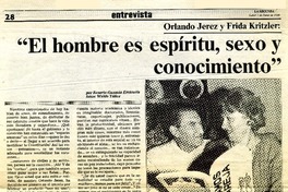 "El hombre es espíritu, sexo y conocimiento"  [artículo] Rosario Guzmán Errázuriz.