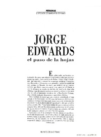 Jorge Edwards, el paso de las hojas  [artículo] Margarita Serrano.