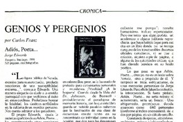 Genios y pergenios  [artículo] Carlos Franz.