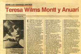Teresa Wilms Montt y Anuarí  [artículo] Sara Vial.