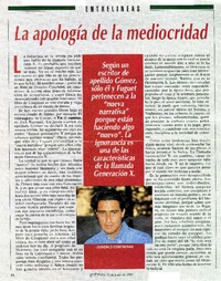 La apología de la mediocridad  [artículo] Gonzalo Contreras.