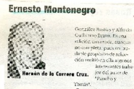 Ernesto Montenegro  [artículo] Hernán de la Carrera Cruz