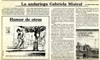 La andariega Gabriela Mistral  [artículo] Marino Muñoz Lagos