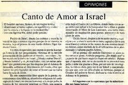 Canto de amor a Israel  [artículo] José Flores Leiva