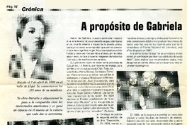 A propósito de Gabriela Mistral, eterna vagabunda  [artículo] Nélida Baro Fritis