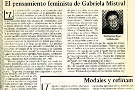 El pensamiento feminista de Gabriela Mistral  [artículo] Wellington Rojas Valdebenito
