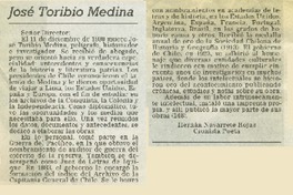 José Toribio Medina  [artículo] Hernán Navarrete Rojas
