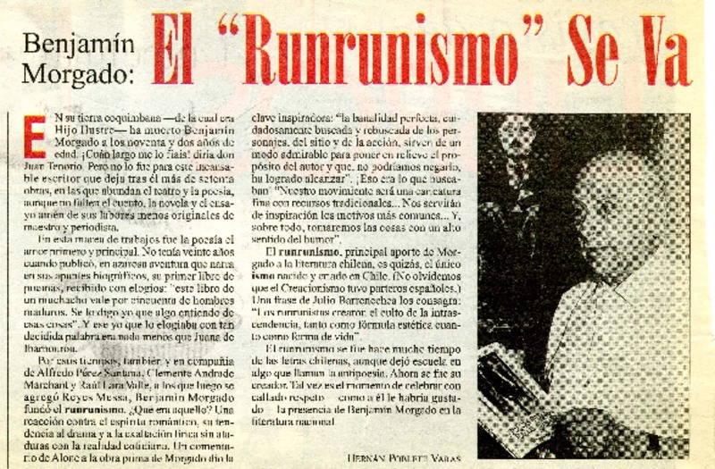 El "runrunismo" se va  [artículo] Hernán Poblete Varas