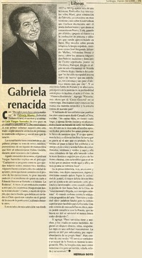 Gabriela renacida  [artículo] Hernán Soto