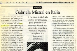 Gabriela Mistral en Italia  [artículo] José Goñi C.