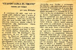 Cuando llega el viento"  [artículo] Luis Meléndez