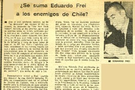 Se suma Eduardo Frei a los enemigos de Chile?  [artículo] Enrique Zañartu Zenteno.
