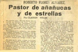 Pastor de añañucas y de estrellas  [artículo] Claudio Solar.