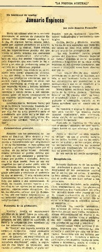 Januario Espinosa  [artículo] Julio Ramírez Fernández.