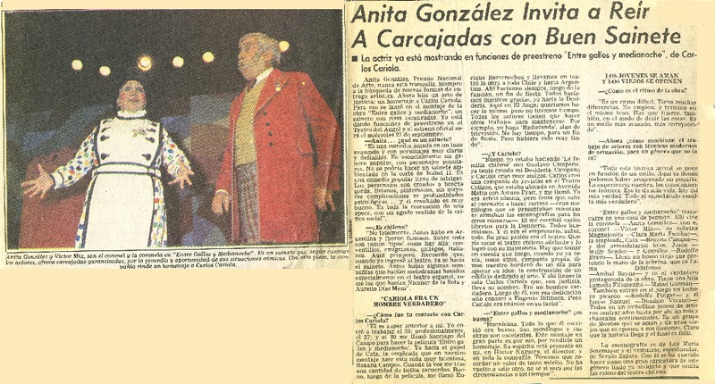 Anita González invita a reír a carcajadas con buen sainete: [entrevista] [artículo]