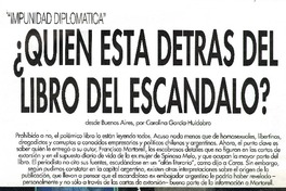 Quien esta detras del libro del escandalo?  [artículo] Carolina García Huidobro.
