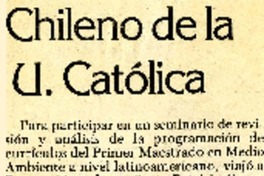 Chileno de la U. Católica.  [artículo]
