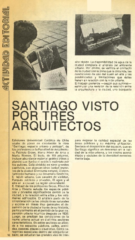 Santiago visto por tres arquitectos.  [artículo]