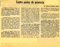 Cuatro poetas de provincia  [artículo] Alfonso Larrahona Kästen.