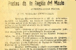 Poetas de la región del Maule  [artículo] Alberto Rojas Novoa.