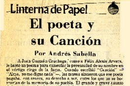 El poeta y su canción  [artículo] Andrés Sabella.