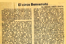El circo Benvenuto  [artículo] Miguel Angel Díaz A.