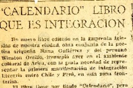 Calendario" libro que es integración.  [artículo]