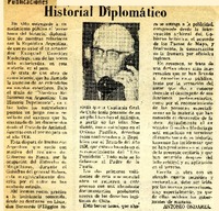 Historial diplomático  [artículo] Antonio Ondarza.