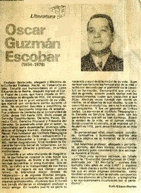 Oscar Guzmán Escobar  [artículo] Ruth Eliana Merino.