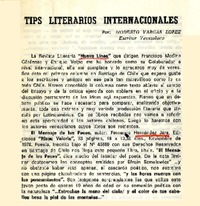 Tips literarios internacionales  [artículo] Modesto Vargas López.