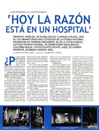 Hoy la razón está en un hospital : [entrevista] [artículo] María Cristina Jurado.