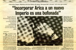 Incorporar Arica a un nuevo imperio es una bufonada": [entrevista] [artículo] Carlos Monge.