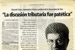 La discusión tributaria fue patética": [entrevista] [artículo] Andrés Azócar <y> Cindy Rivera.