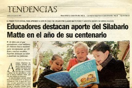 Educadores destacan aporte del Silabario Matte en el año de su centenario  [artículo] Carolina Disegni.