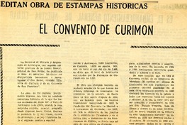 El convento de Curimón  [artículo] Carlos Ruíz Zaldívar.