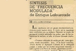 Síntesis de "Frecuencia modulada"  [artículo] Luz María Astorga.