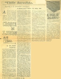 Chile invadido  [artículo] Yerko Moretic.