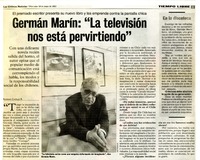Germán Marín, "la televisión nos está pervirtiendo": [entrevista] [artículo] Rodrigo Castillo.