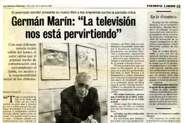 Germán Marín, "la televisión nos está pervirtiendo": [entrevista] [artículo] Rodrigo Castillo.