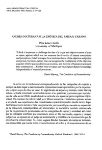 Andrea Maturana o la erótica del paisaje urbano  [artículo] Olga López Cotín.