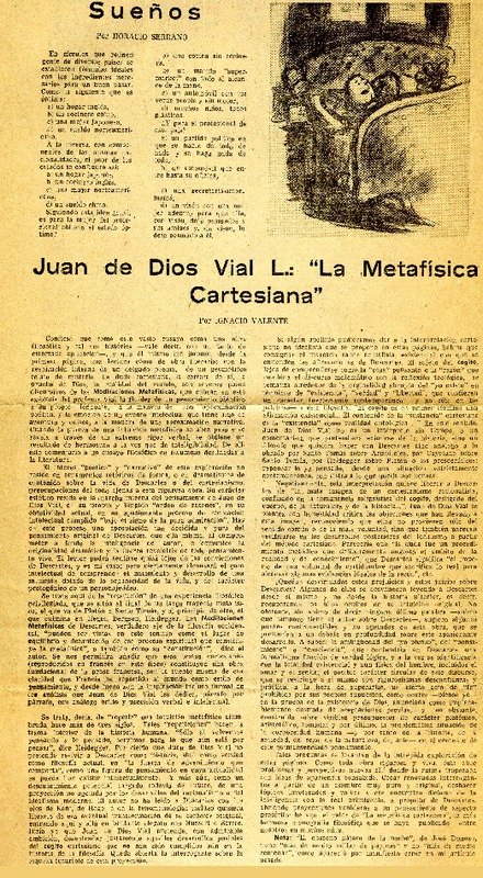 Juan de Dios Vial L.: "la metafísica cartesiana"  [artículo] Ignacio Valente.