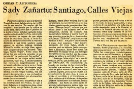 Sady Zañartu, Santiago, calles viejas.  [artículo]