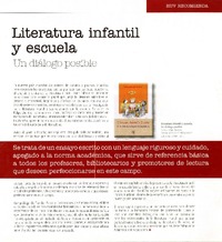 Literatura infantil y escuela  [artículo].