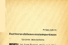 Escritores chilenos contemporáneos  [artículo] Enrique Espinoza.