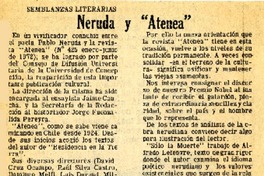 Neruda y "Atenea"  [artículo] Ramón Riquelme.