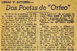 Dos poetas de "Orfeo"  [artículo] Hernán del Solar.